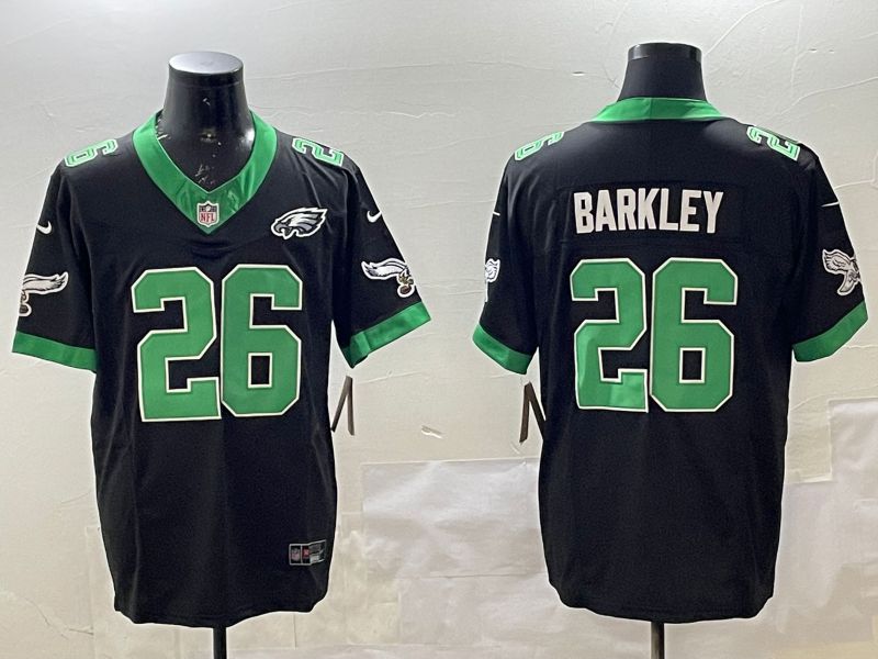 Men Philadelphia Eagles #26 Barkley Black three generations Throwback 2025 Nike Vapor Limited NFL Jersey style 5->philadelphia eagles->NFL Jersey